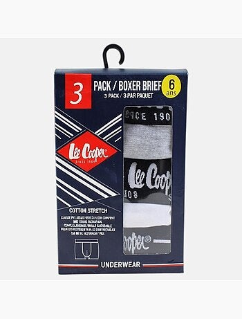 Lee Cooper - Pack de 3 bóxers hombre con cintura elástica