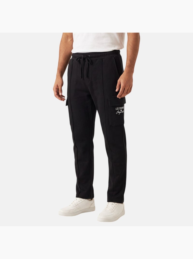 Lee cooper - pantalones de chándal de corte recto con cordón y bolsillos tipo cargo Negro - Kiabi