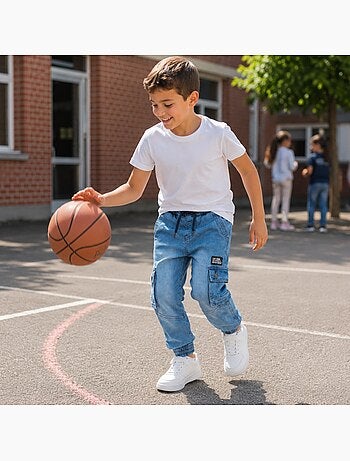 Lee cooper - pantalones vaqueros cargo de corte holgado, con cordón en la cintura