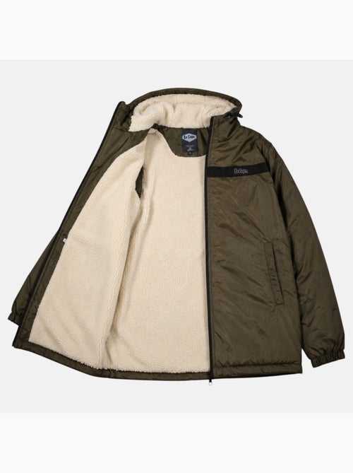 Lee cooper - parka con cremallera y capucha ribeteada con piel sintética - Kiabi