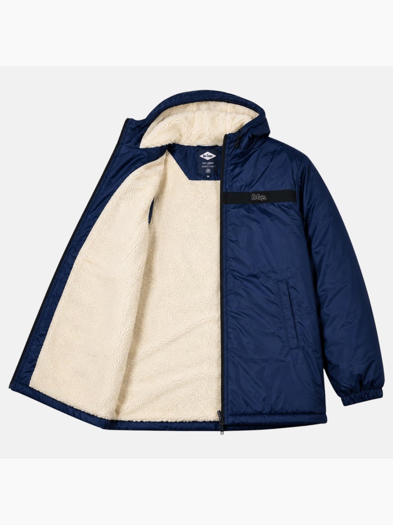 Lee cooper - parka de hombre  con capucha sherpa Azul marino - Kiabi