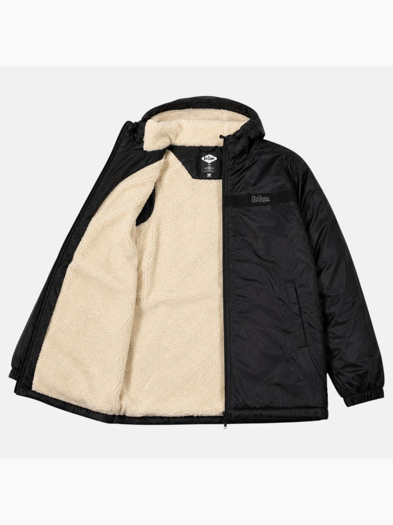 Lee cooper - parka de hombre  con capucha sherpa Negro - Kiabi
