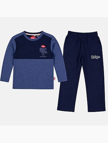 Lee cooper - pijama con inserciones en contraste y mangas largas