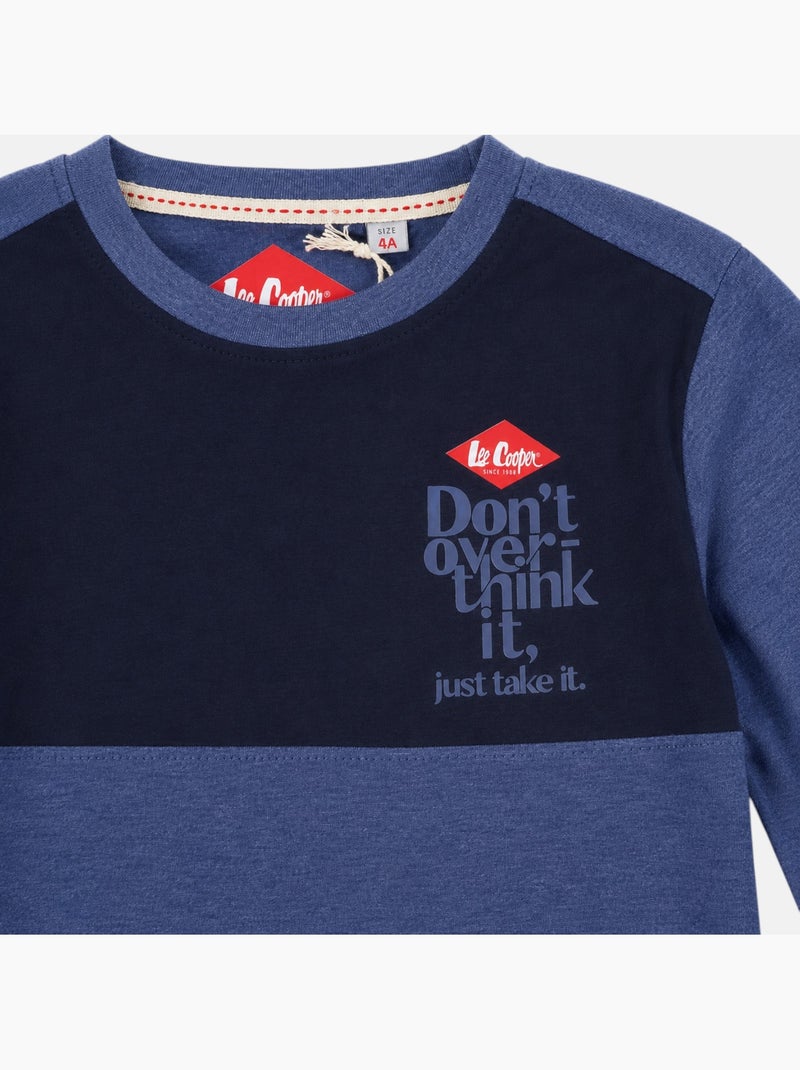 Lee cooper - pijama con inserciones en contraste y mangas largas Azul marino - Kiabi