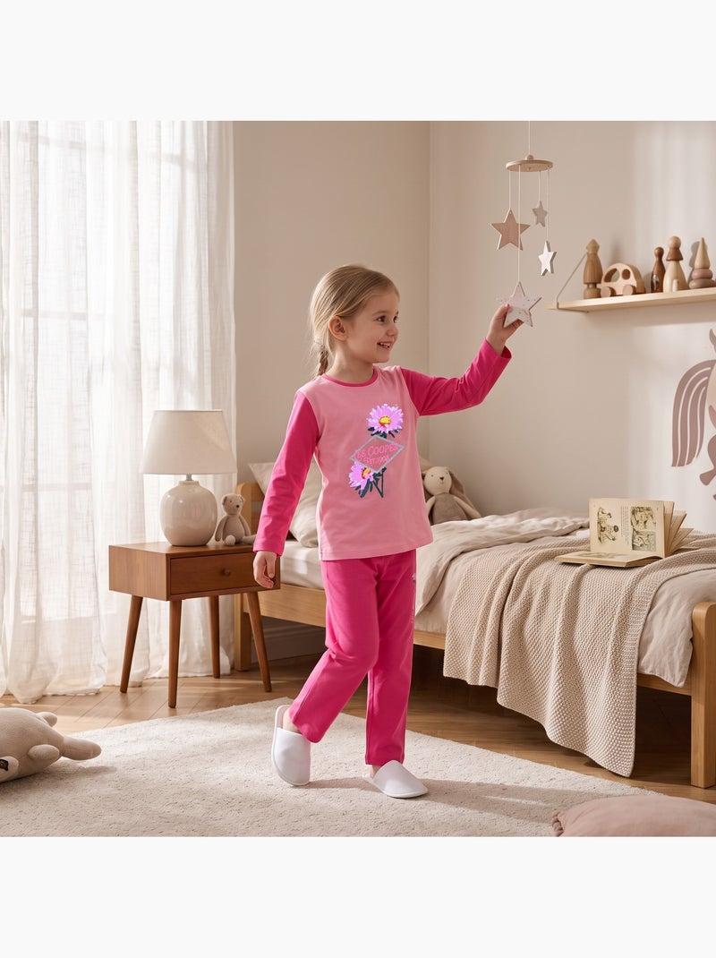 Lee cooper - pijama de niña  floral Rosa fucsia - Kiabi