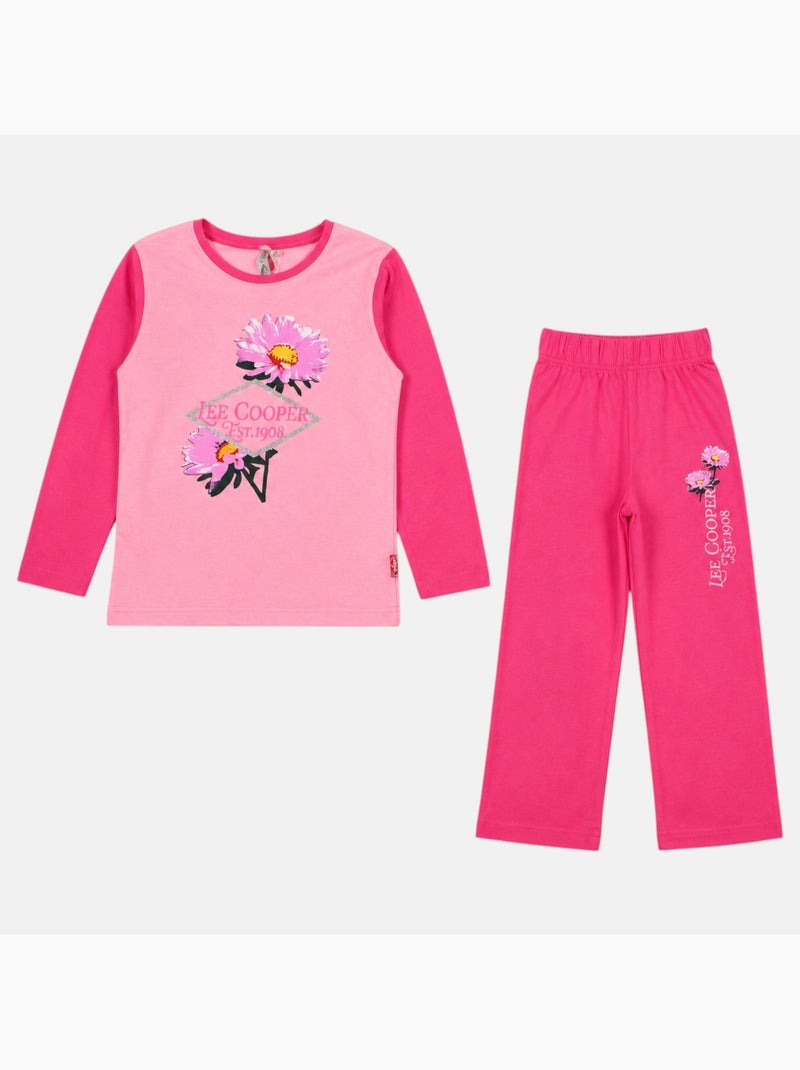 Lee cooper - pijama de niña  floral Rosa fucsia - Kiabi
