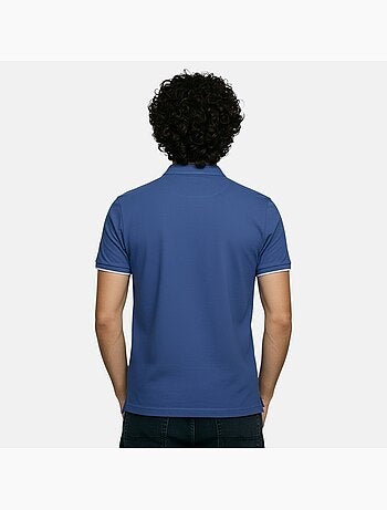 Lee Cooper - Polo hombre azul manga corta cuello mao