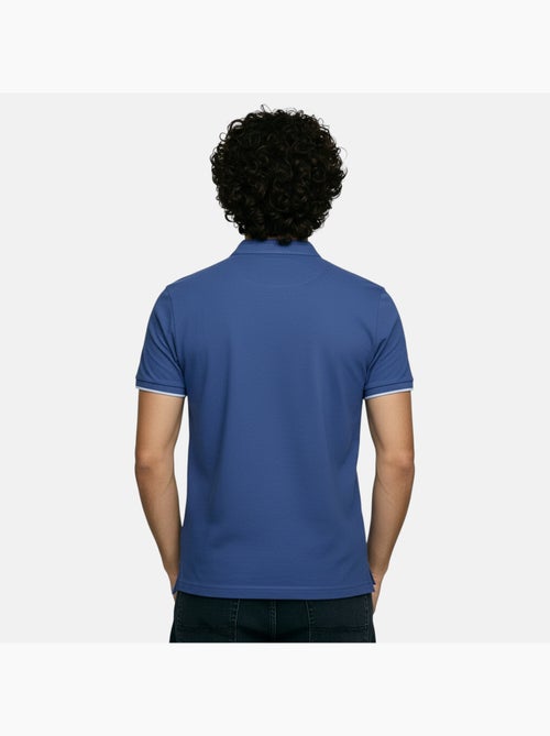 Lee Cooper - Polo hombre azul manga corta cuello mao - Kiabi
