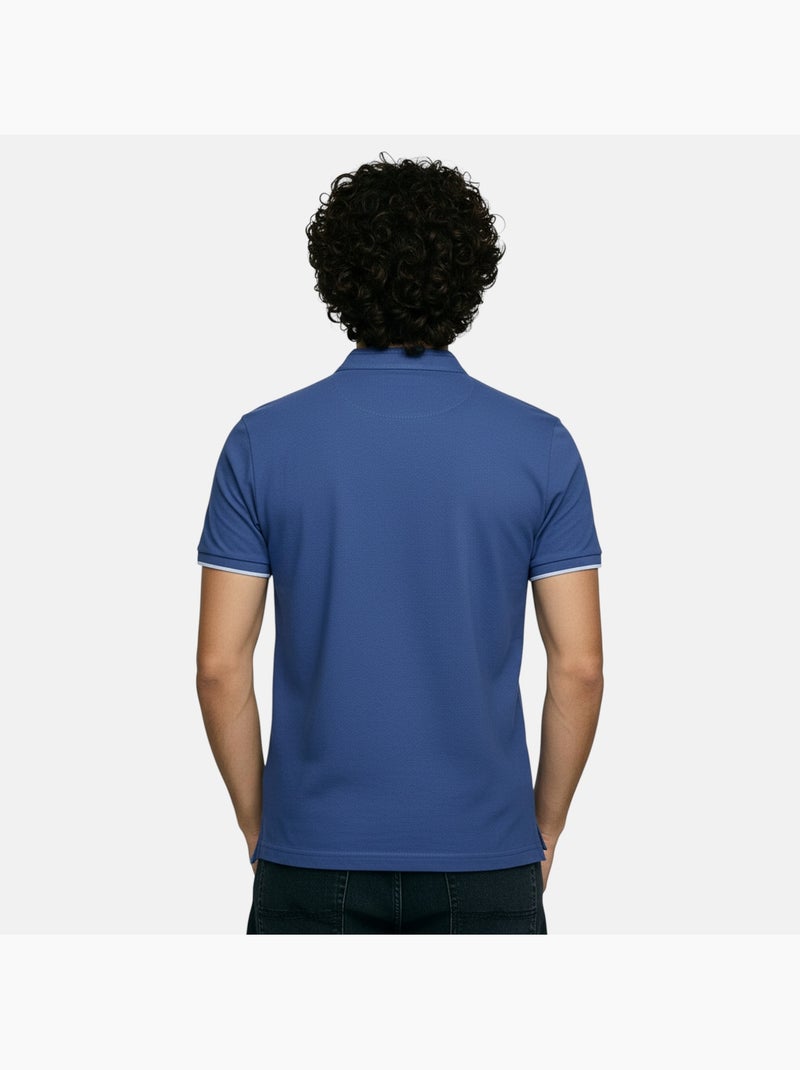 Lee Cooper - Polo hombre azul manga corta cuello mao Azul - Kiabi