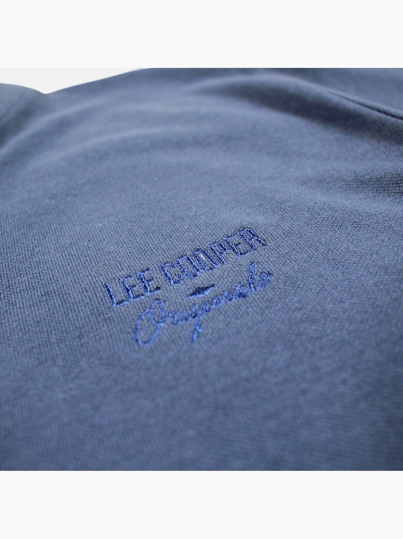 Lee Cooper - Polo hombre azul manga corta cuello mao Azul - Kiabi