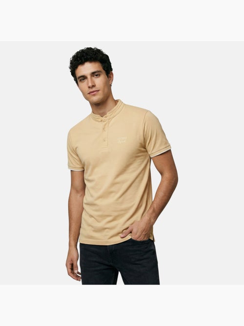 Lee Cooper - Polo hombre beige manga corta cuello mao - Kiabi