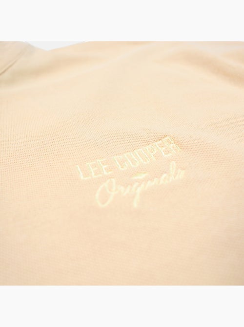 Lee Cooper - Polo hombre beige manga corta cuello mao - Kiabi