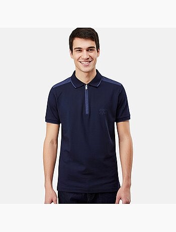 Lee Cooper - Polo hombre de manga corta con cuello con cremallera