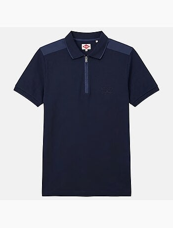 Lee Cooper - Polo hombre de manga corta con cuello con cremallera