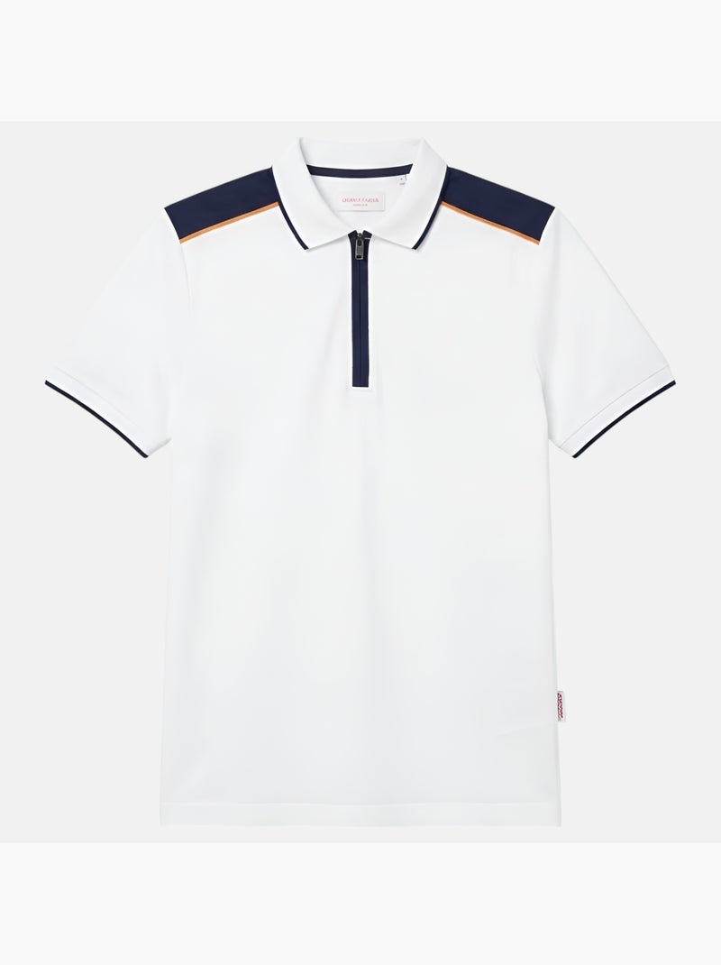 Lee Cooper - Polo hombre de manga corta con cuello con cremallera Blanco - Kiabi