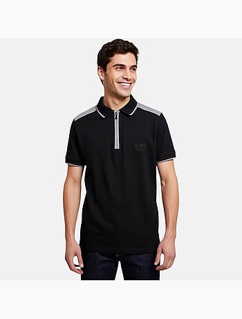 Lee Cooper - Polo hombre de manga corta con cuello con cremallera