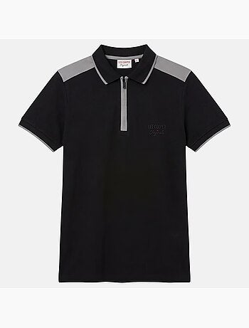 Lee Cooper - Polo hombre de manga corta con cuello con cremallera