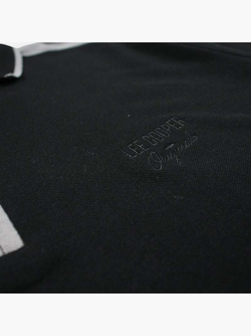 Lee Cooper - Polo hombre de manga corta con cuello con cremallera Negro - Kiabi