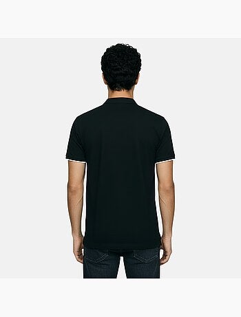 Lee Cooper - Polo hombre negro manga corta cuello mao