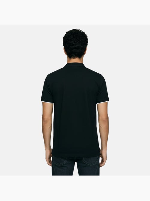Lee Cooper - Polo hombre negro manga corta cuello mao - Kiabi