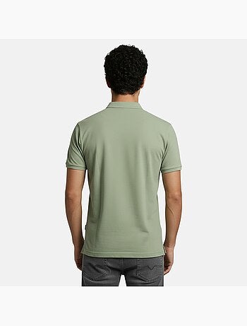 Lee Cooper - Polo hombre verde manga corta cuello mao