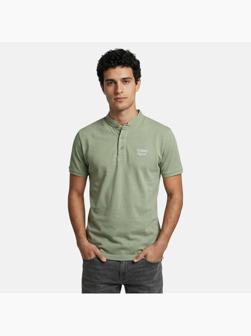 Lee Cooper - Polo hombre verde manga corta cuello mao - Kiabi