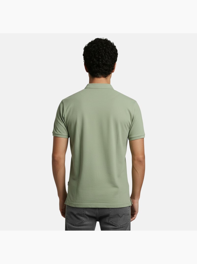 Lee Cooper - Polo hombre verde manga corta cuello mao Verde - Kiabi
