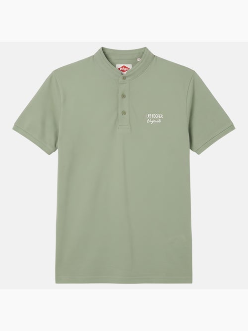Lee Cooper - Polo hombre verde manga corta cuello mao - Kiabi