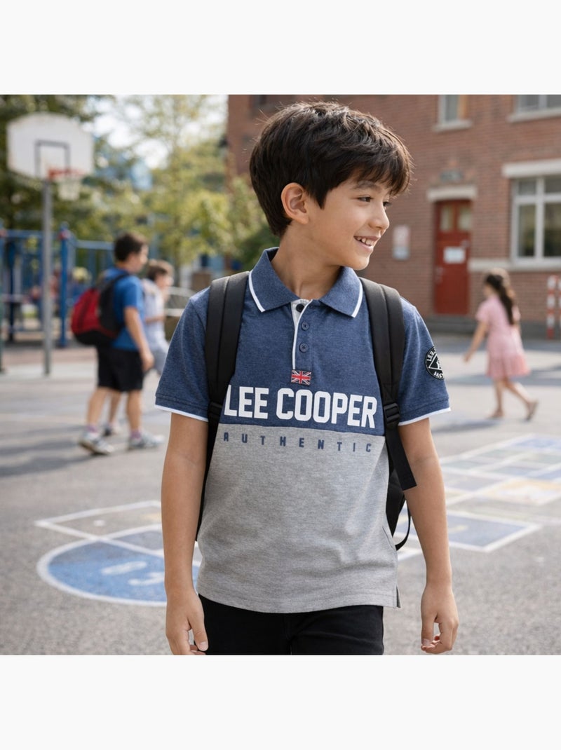 Lee Cooper - Polo manga corta niño Azul marino - Kiabi