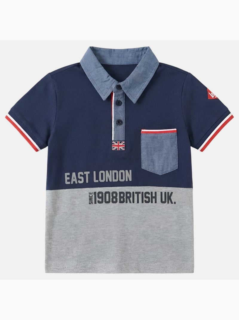 Lee Cooper - Polo niño de manga corta Azul marino - Kiabi