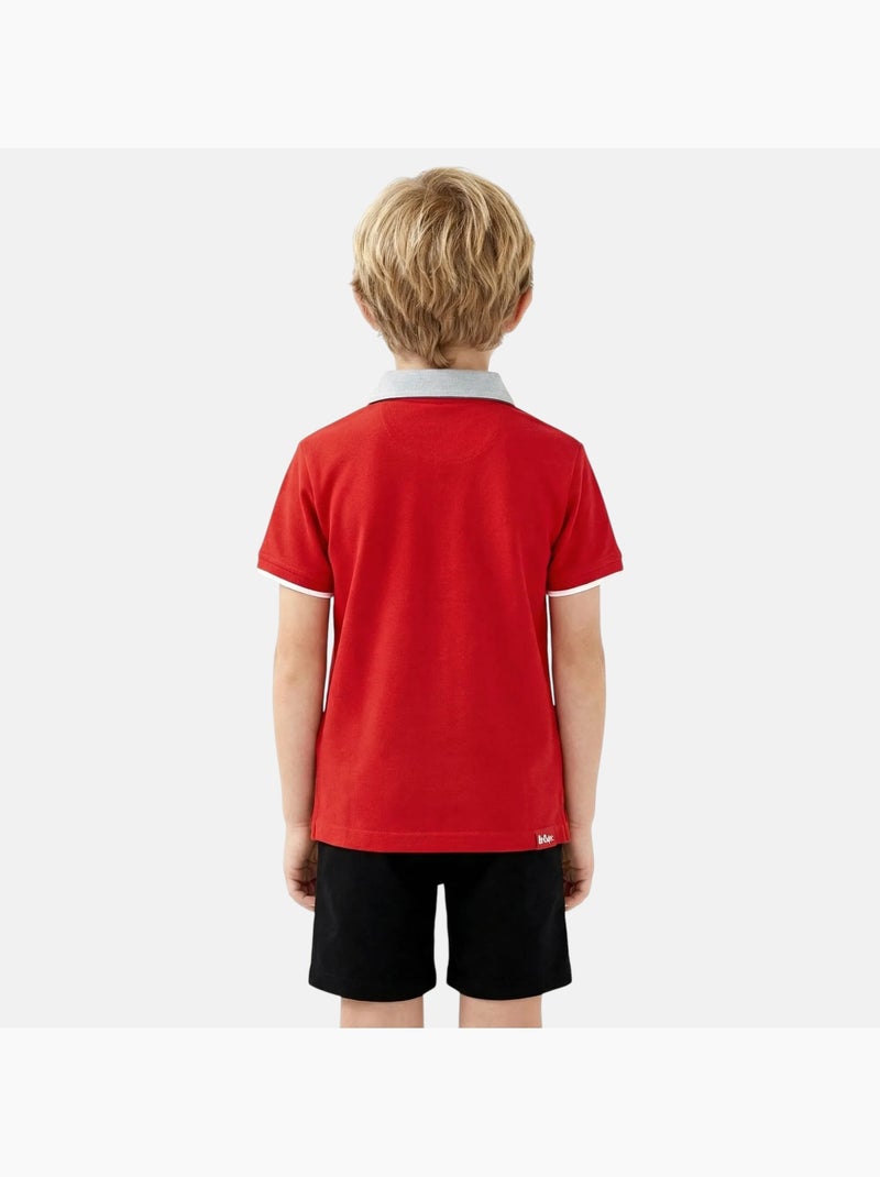 Lee Cooper - Polo niño de manga corta Rojo - Kiabi