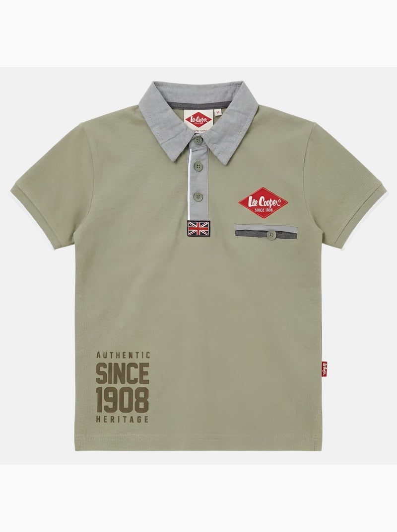 Lee Cooper - Polo niño de manga corta Verde - Kiabi