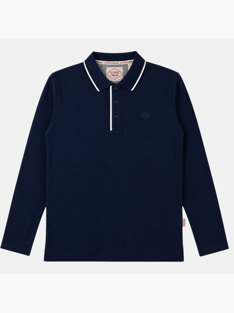 Lee Cooper - Polo para hombre  de manga larga Azul marino - Kiabi