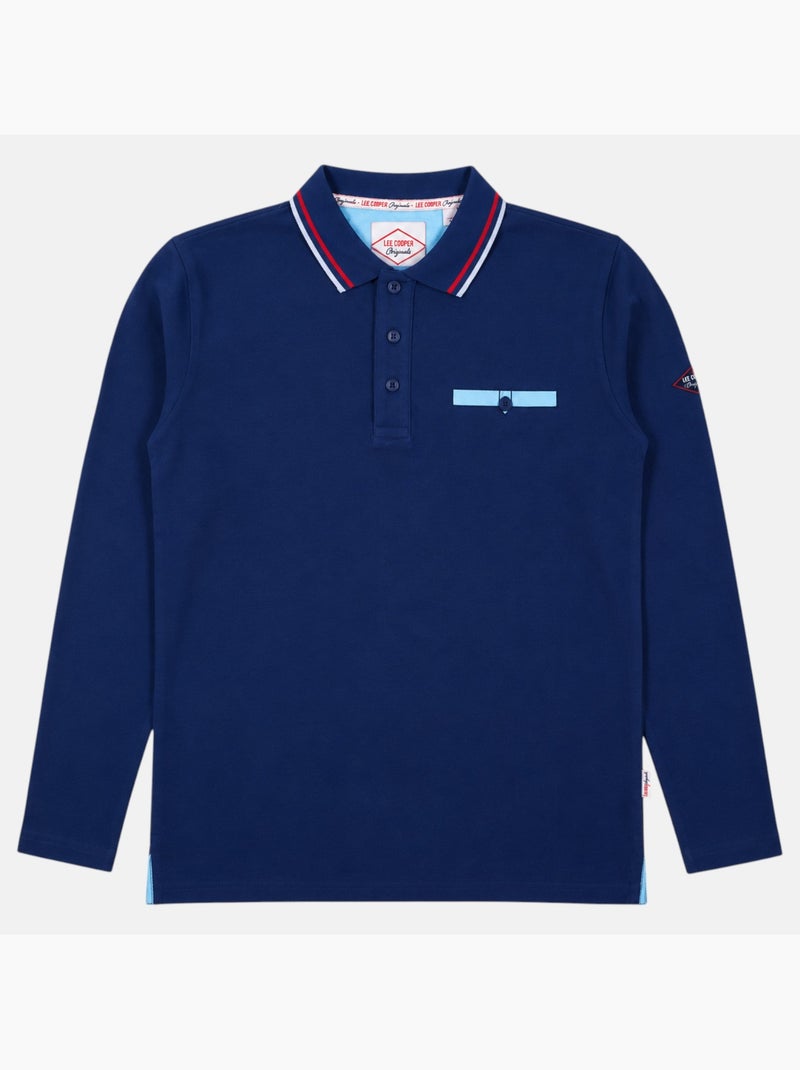 Lee Cooper - Polo para hombre  de manga larga Azul marino - Kiabi