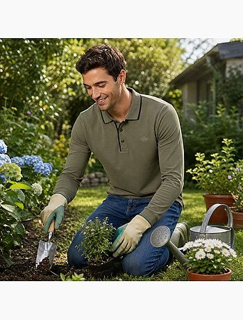 Lee Cooper - Polo para hombre de manga larga