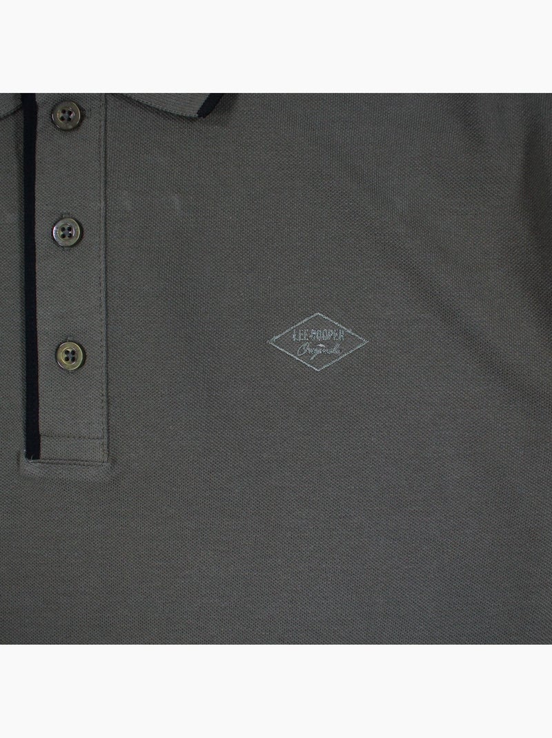 Lee Cooper - Polo para hombre  de manga larga Caqui - Kiabi
