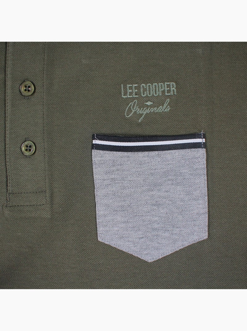 Lee Cooper - Polo para hombre  de manga larga Caqui - Kiabi