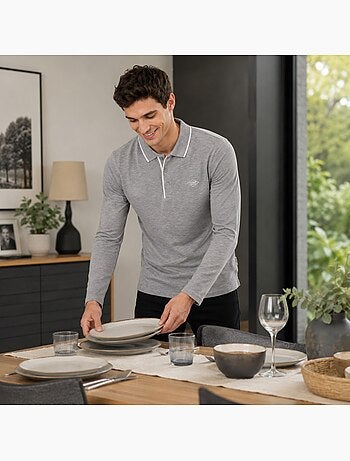 Lee Cooper - Polo para hombre de manga larga