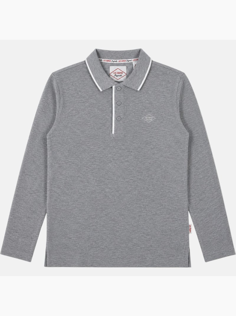 Lee Cooper - Polo para hombre  de manga larga Gris - Kiabi