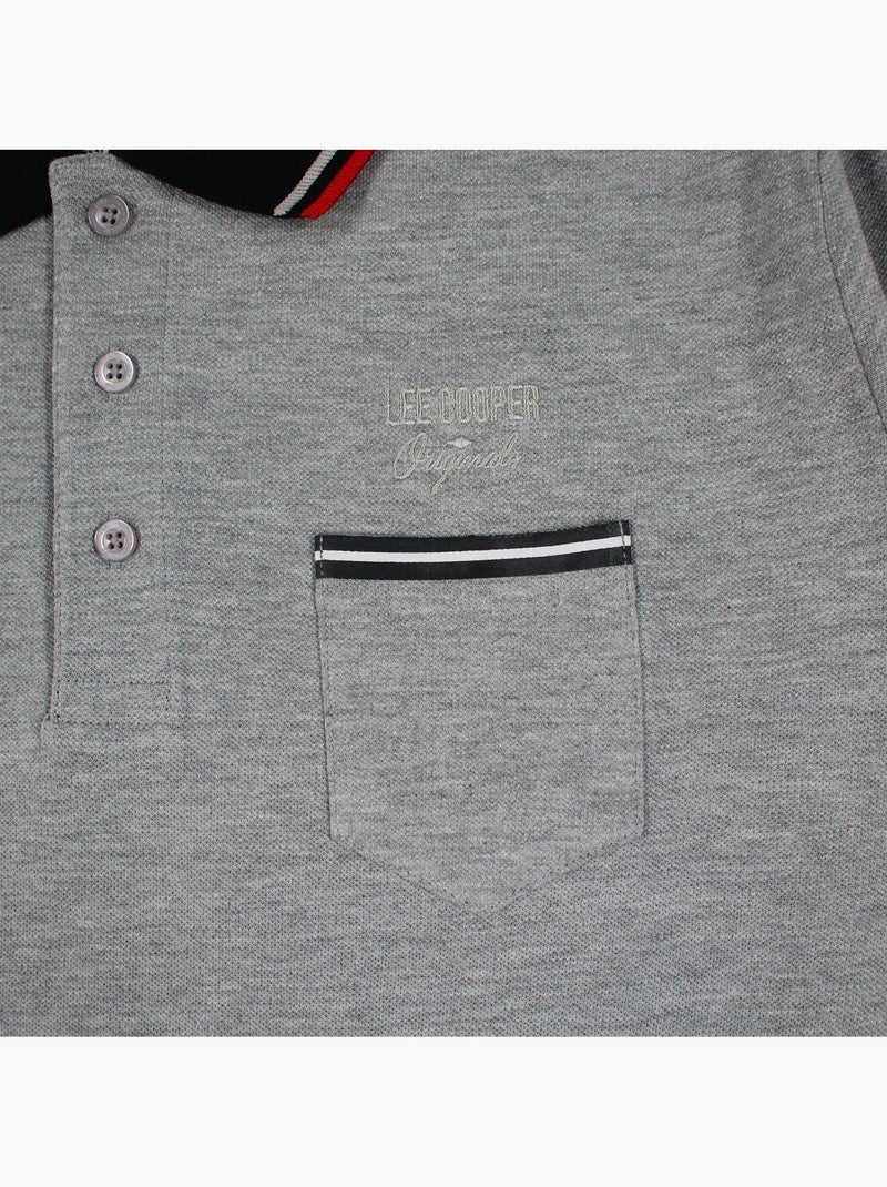 Lee Cooper - Polo para hombre  de manga larga Gris - Kiabi