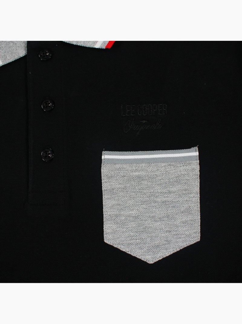 Lee Cooper - Polo para hombre  de manga larga Negro - Kiabi