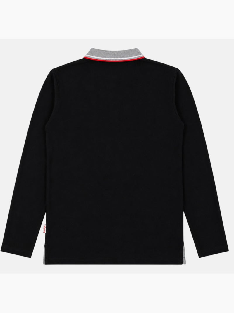 Lee Cooper - Polo para hombre  de manga larga Negro - Kiabi