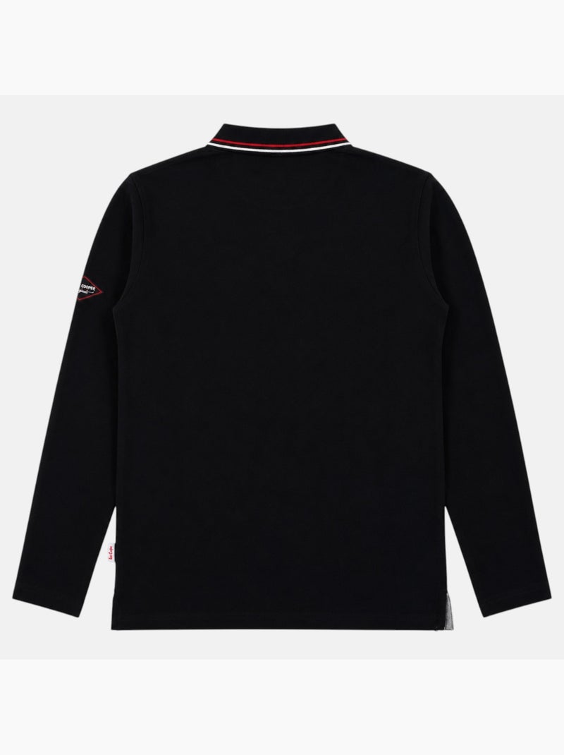 Lee Cooper - Polo para hombre  de manga larga Negro - Kiabi