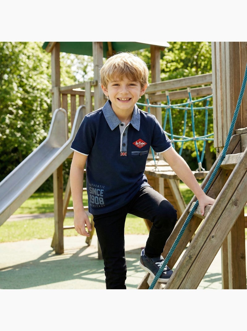 Lee Cooper - Polo para niño de manga corta Azul marino - Kiabi