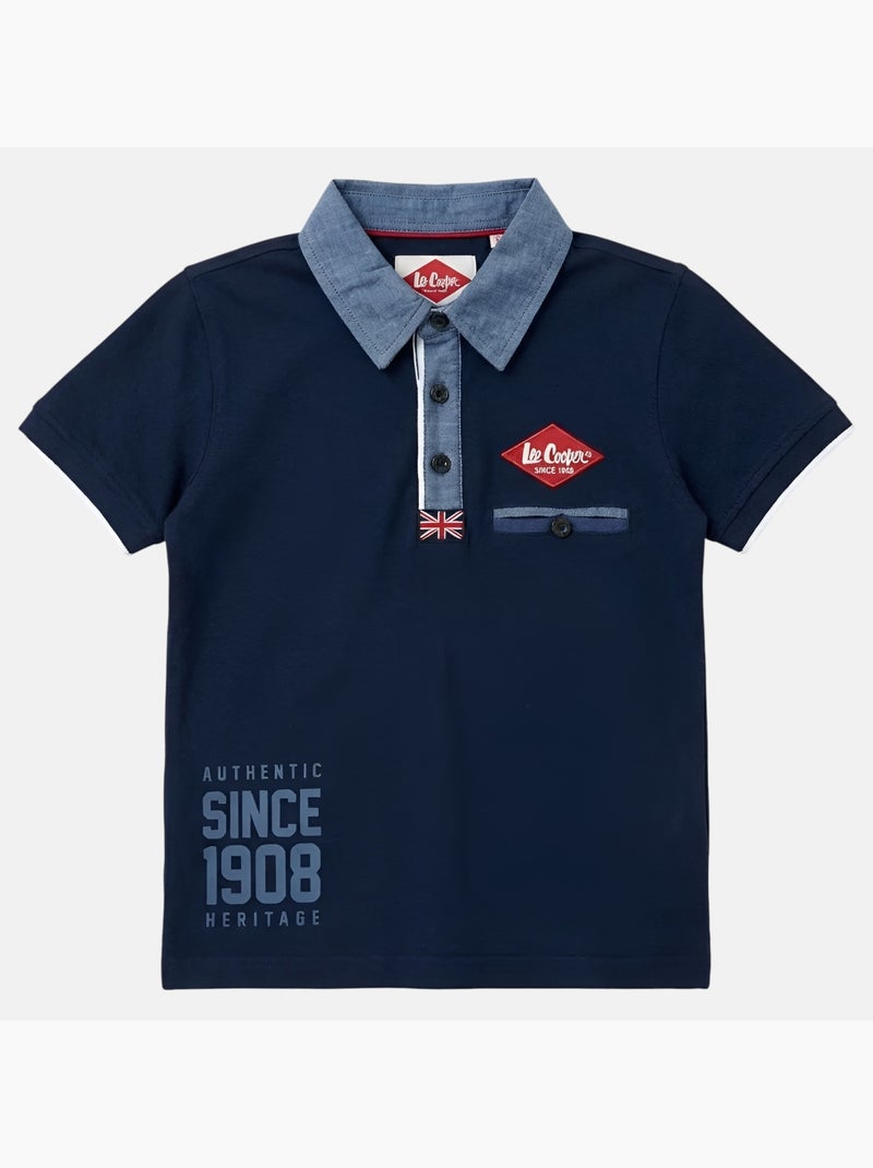 Lee Cooper - Polo para niño de manga corta Azul marino - Kiabi
