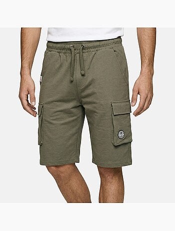Lee Cooper - Short cargo hombre caqui con bolsillos laterales