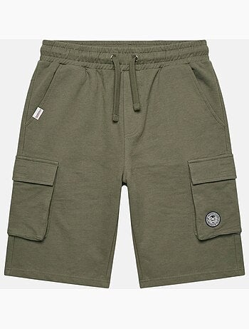 Lee Cooper - Short cargo hombre caqui con bolsillos laterales