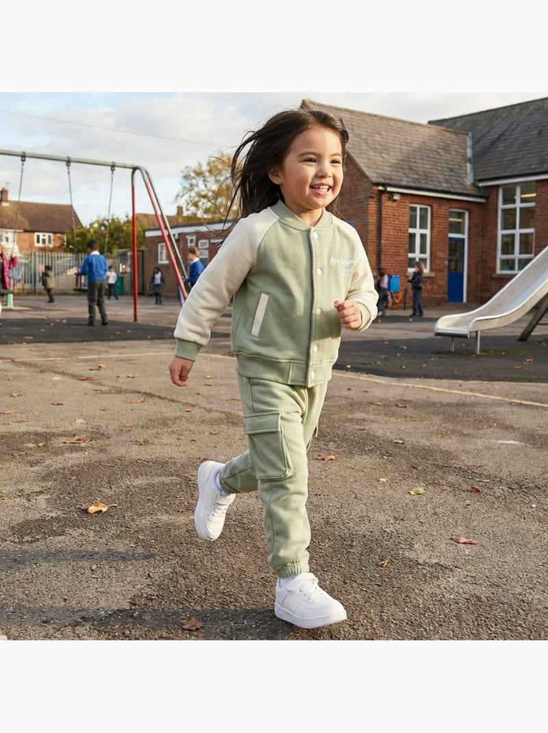Lee Cooper - Tuta sportiva bambina con una giacca a maniche lunghe e un pantalone jogging Verde - Kiabi