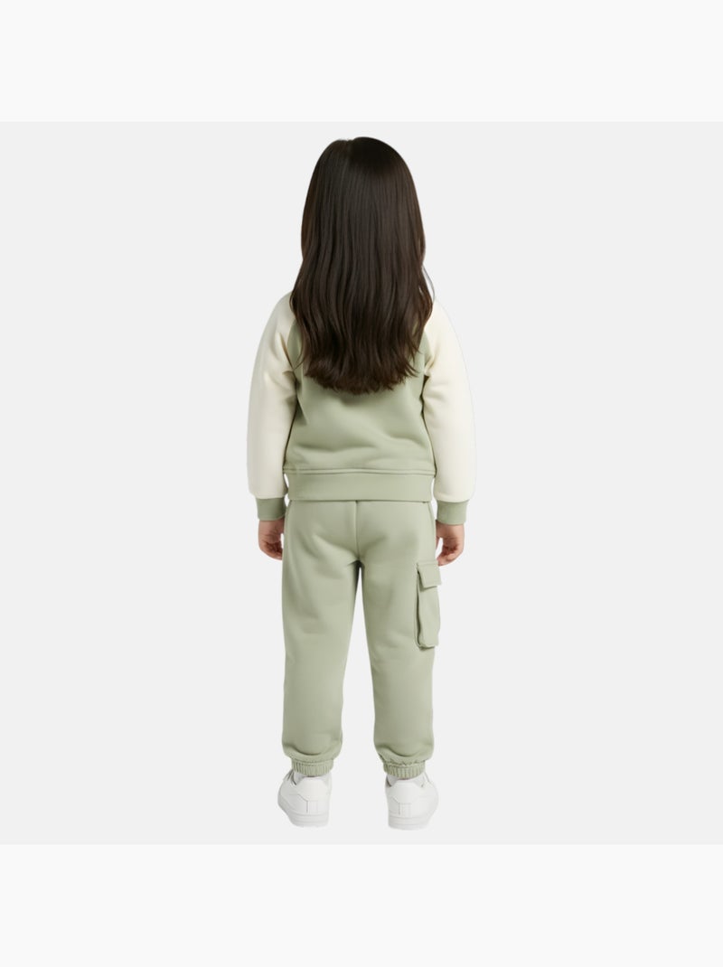 Lee Cooper - Tuta sportiva bambina con una giacca a maniche lunghe e un pantalone jogging Verde - Kiabi