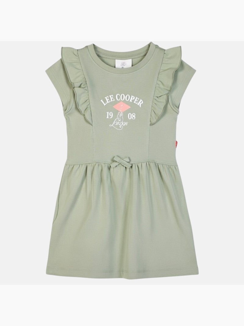 Lee Cooper - Vestido niña de manga corta Caqui - Kiabi